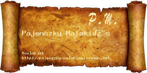 Pajenszky Malakiás névjegykártya